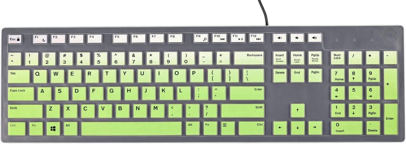 Keyboard Cover Skins Compatible with Dell KM636 KB216 Wired Keyboard & Dell Optiplex 5250 3050 3240 5460 7450 7050 & Dell Inspiron AIO 3475/3670/3477 All-in one Desktop(Ombre Green)