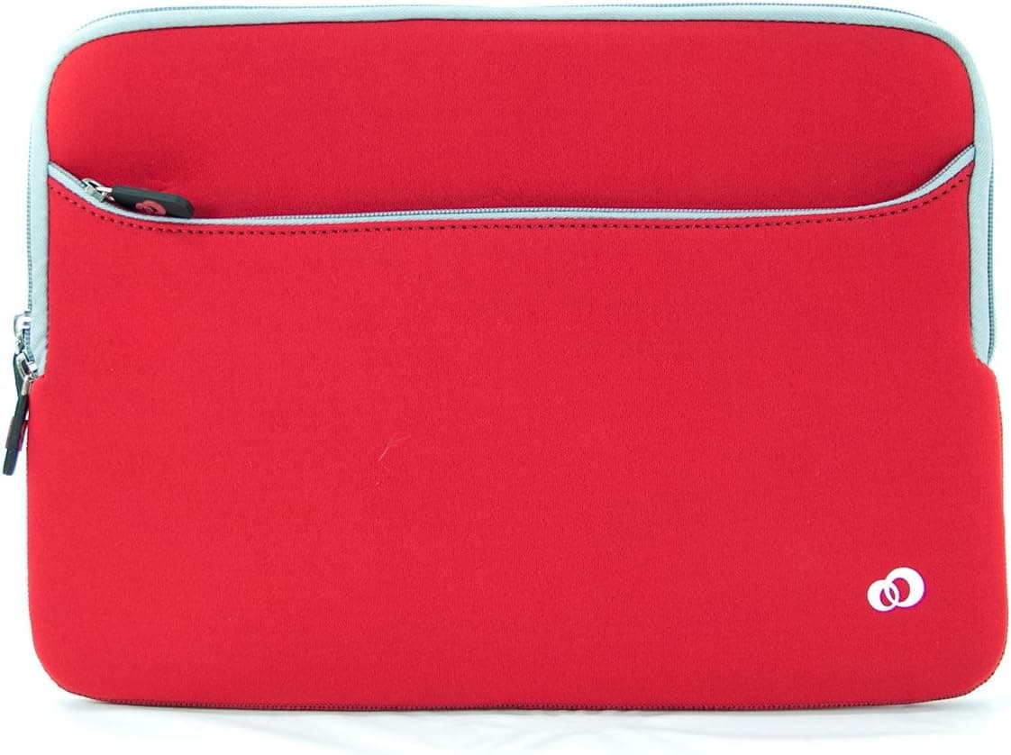Kroo Red Neoprene Sleeve w/Front Pocket for 12.85 Inch Google ChromeBook Pixel