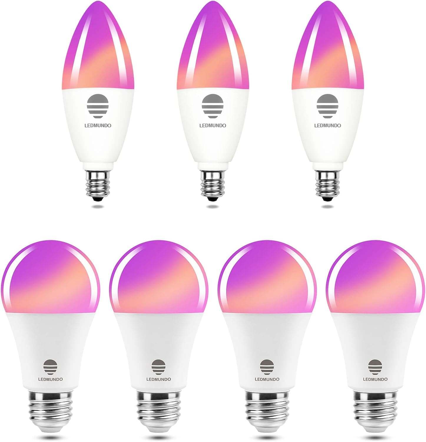 LEDMUNDO Smart Candelabra Light Bulbs E12 + Smart Light Bulbs A19 E26