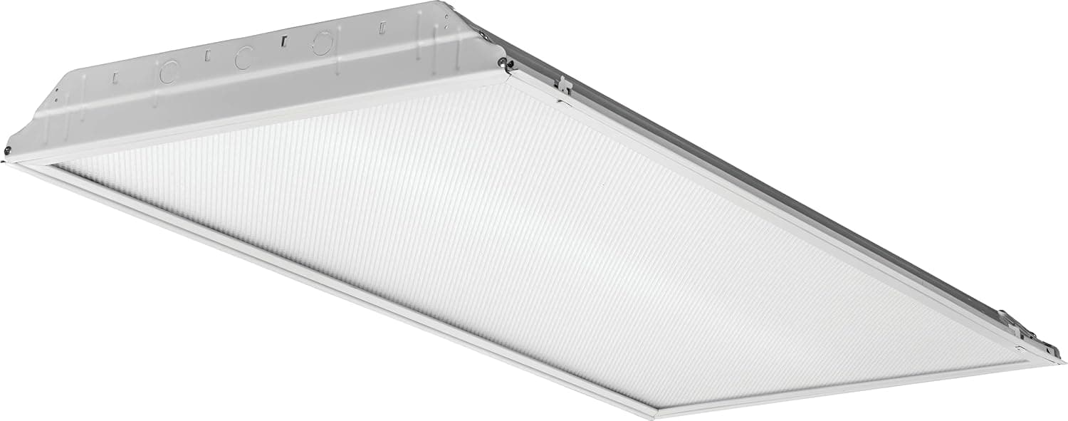 Lithonia Lighting 2GTL4 4400LM LP835 2 4-Foot White LED Lay-in Troffer with Prismatic Lens, 3500K, 4300 Lumens, Without Battery