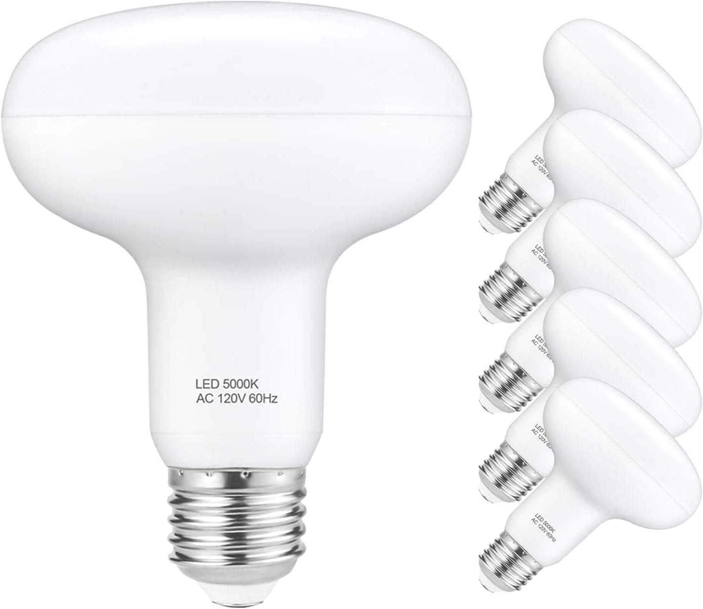 BR30/R30 LED Bulb Not Dimmable, 12W (120W Equivalent), 5000K (Daylight), Wide Flood Light Bulb, Medium Base (E26), Kitchen, Outside, Bathroom, Living Room 6-Pack