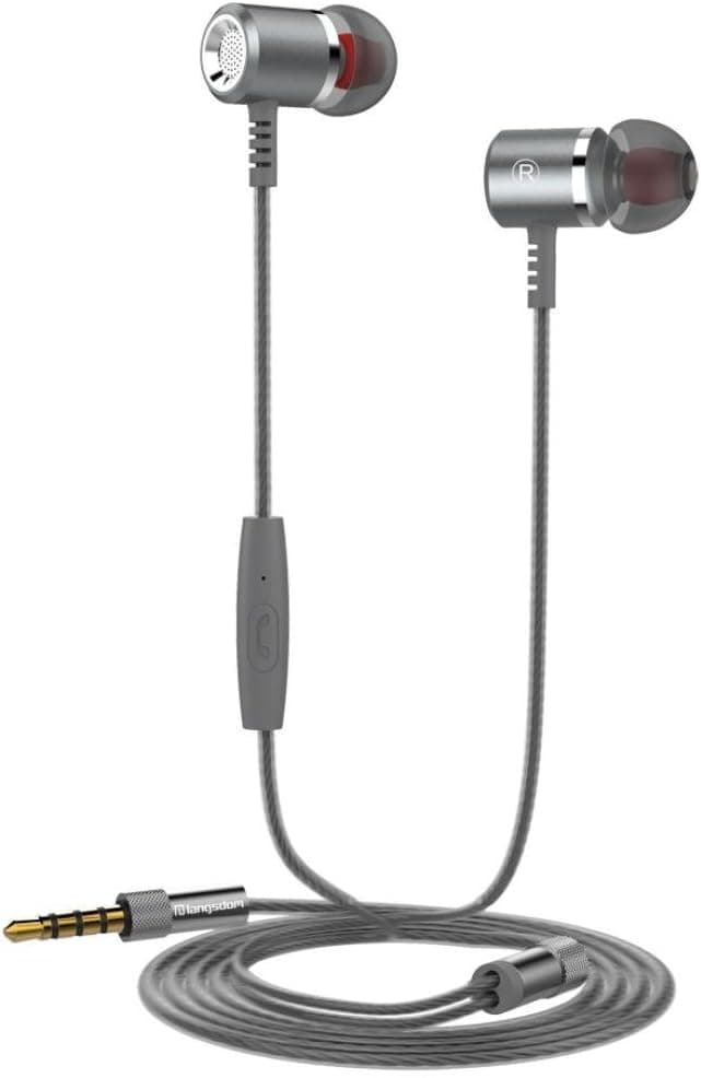 AutumnFall 3.5 mm Wired Earphone, Original Headphone with Noise Isolating Sports Earbuds for Iphone, Ipad,samsung,android Cellphone,tablet Pc (Gray)