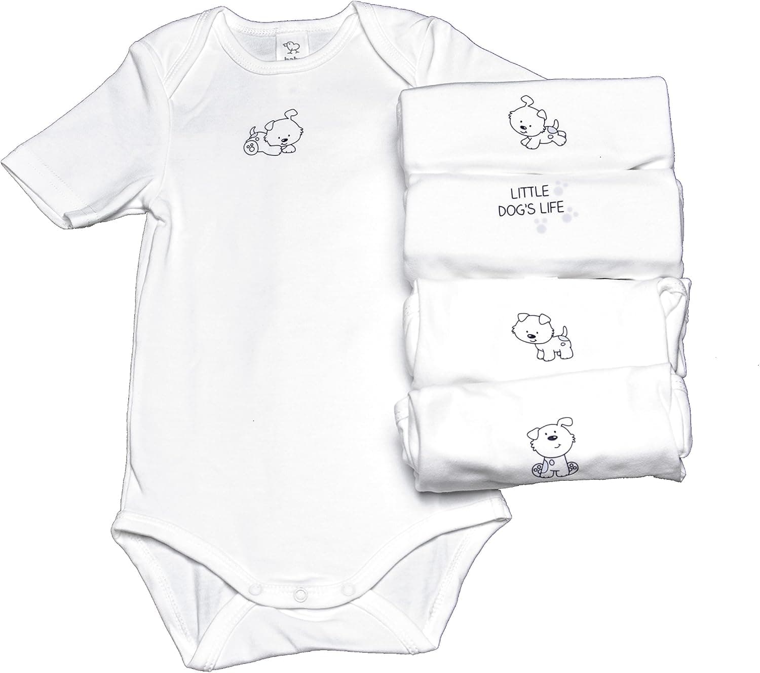 BABY CLUB 5 Pack White Infant Creeper