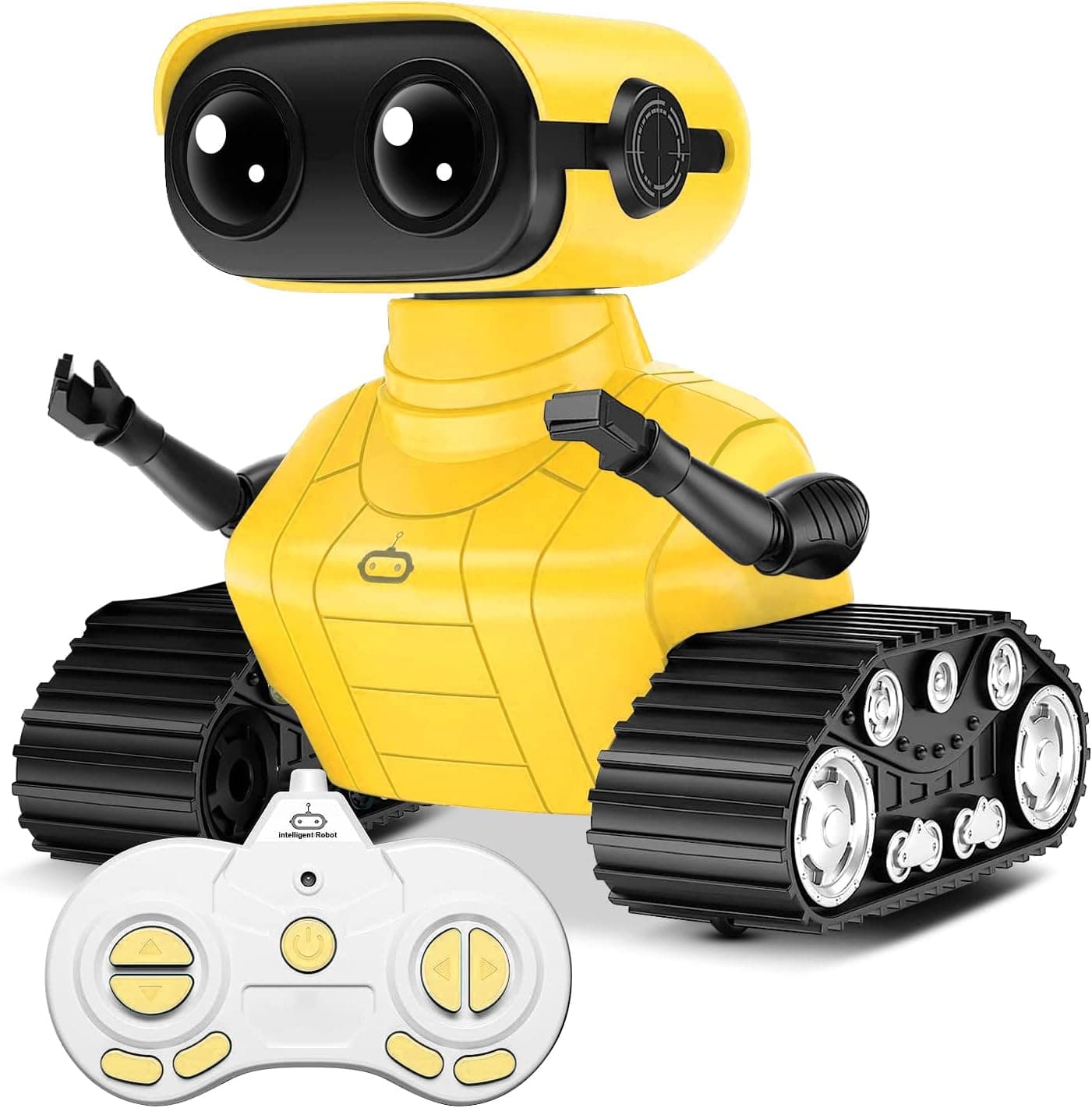 AOVIKOOD Robot Toys for Boys Girls, Rechargeable Robots for Kids, 2.4GHz RC Remote Control Robots with Flexible Head & Arms,LED Eyes,Dance Moves and Music,Gifts for Children Age 3-5-8-12 （Yellow）