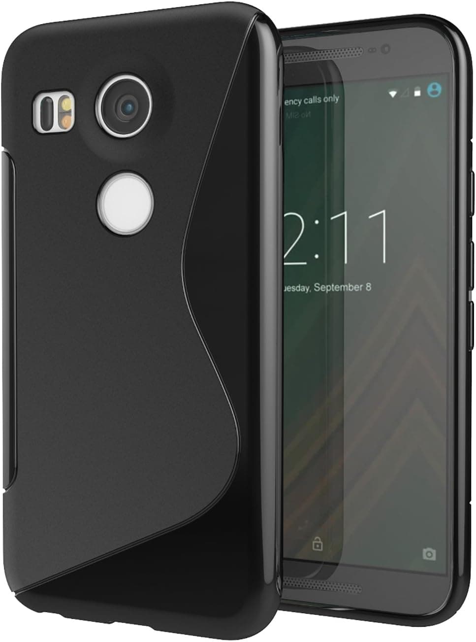Nexus 5X Case, Cimo [Wave] Premium Slim TPU Flexible Soft Case for LG Google Nexus 5X (2015) - Black