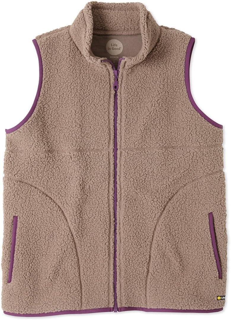 Life is good Women's Sherpa Zip Jacket (Mocha Brown)