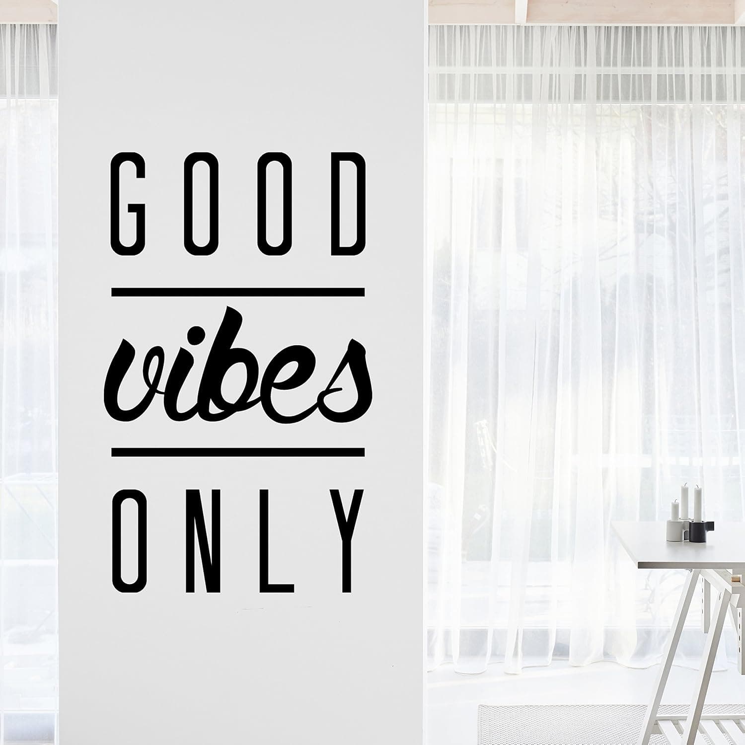 My Vinyl Story Good Vibes Only Inspirational Motivational Wall Art Decal Quote for Staying Inspired, Motivated, Focused, Positive Office Decor Words and Saying Encouragement Gift 26x16 inches