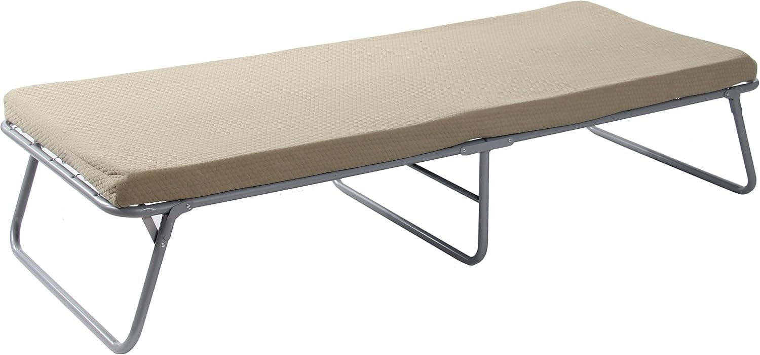 BYER OF MAINE Collapsible Steel Frame Cottage Cot Bed, Swedish Bed, Set Up Dimensions are 75”L x 31”W x 17”H and Folds Up for Storage to only 37H x 32W x 7" Thick for Storage, Guest Bed, Hideaway Bed