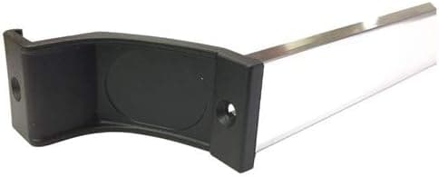 Bright Chrome Towel Bar with Black Nylon Brackets for Bypass Framed Shower Door - 35" Long