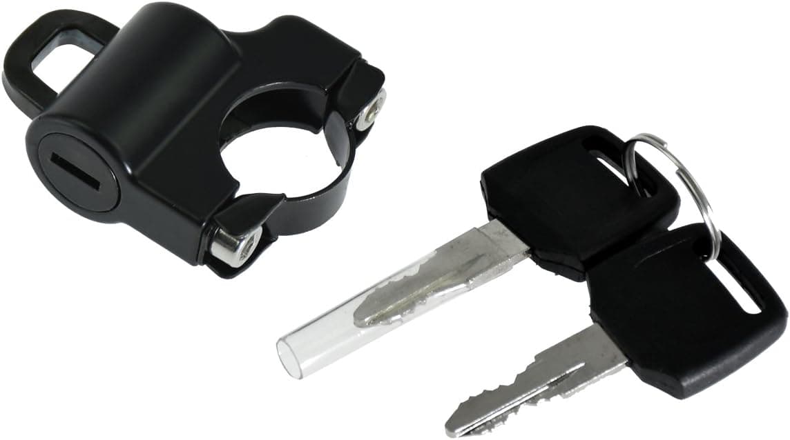 YHMTIVTU Helmet Security Lock Universial Fit for Motorcycles with 7/8" Diameter Tubes Black
