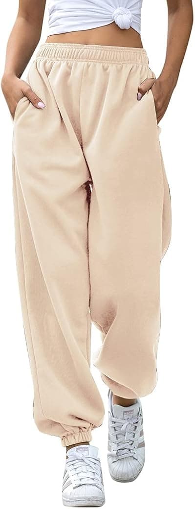 HeSaYep Women's High Waisted Sweatpants Workout Active Joggers Pants Baggy Lounge Bottoms