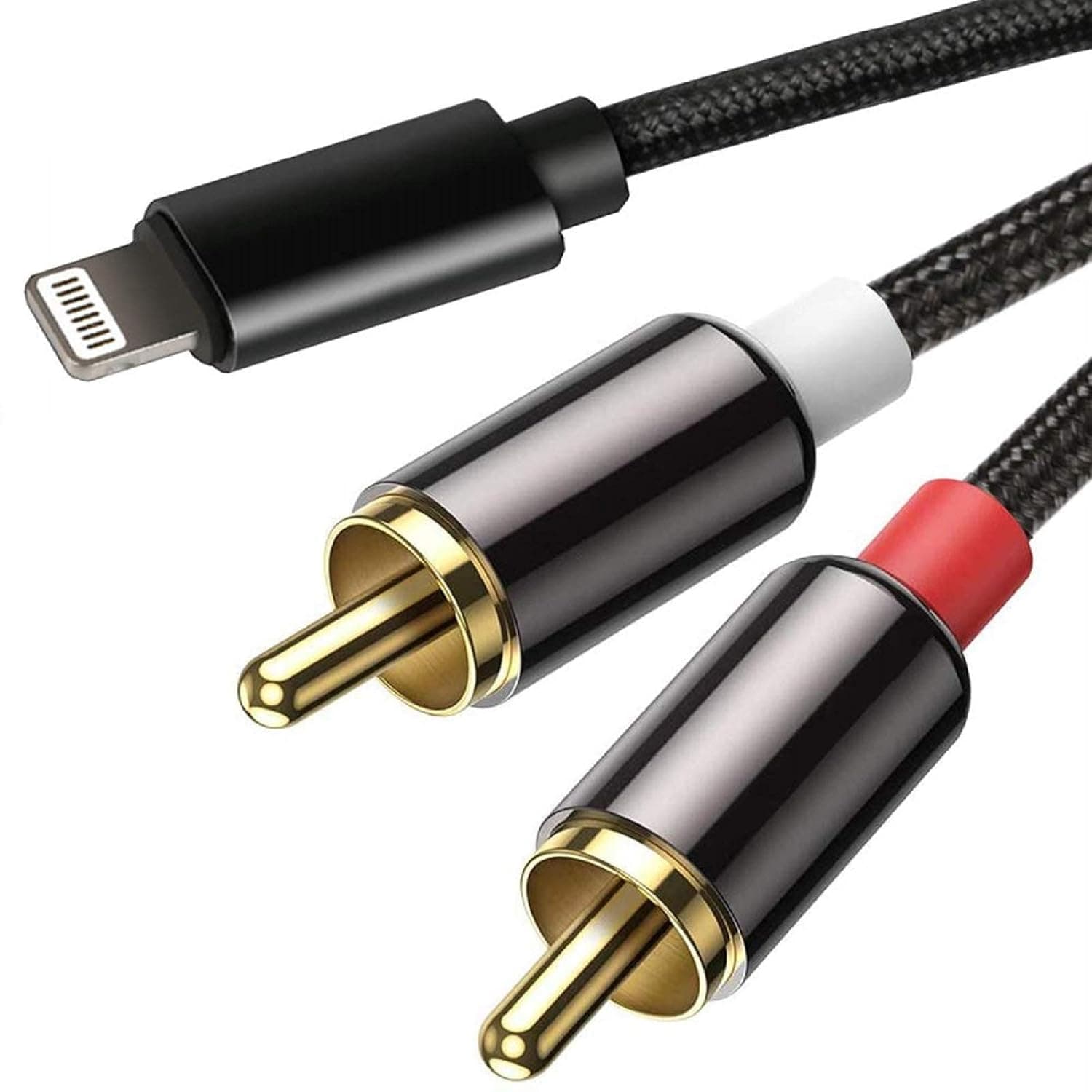 [Apple MFi Certified] Lightning to RCA Cable for iPhone IPA-d, 2-Male Y Splitter Aux Audio Cord Compatible with iPhone 12 Pro/11/11 Pro/XS/X/8/7/6 Adapter for Car, Amplifiers, Home Theater, Speaker