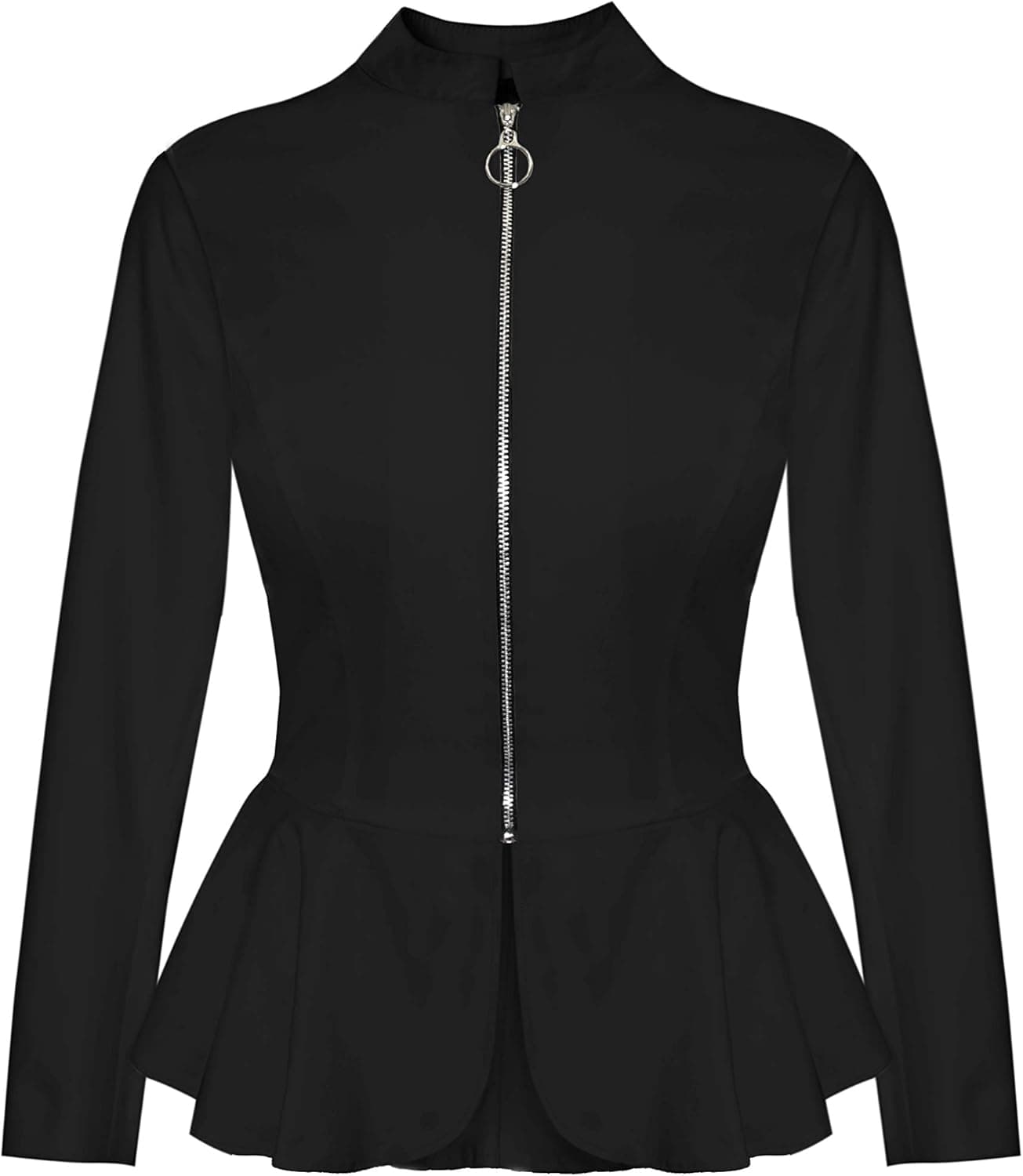 Hybrid Women's Relaxed Jacket Zipper Suit Office and Parties Coat Jacket