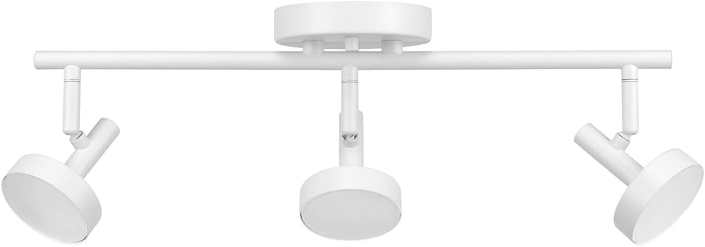 Globe Electric 64000008 19" 3-Light 22.5W LED Integrated Track Lighting Kit, Matte White, Dimmable, Pivoting Track Heads, Frosted Diffuser, 1200 Lumens, 2700 Kelvin, 90 CRI, Home Improvement