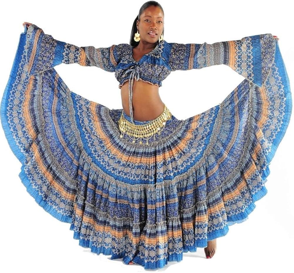 MissBellyDance Belly Dancer 25 Yard Skirt and Top Costume Set | Meli du Chant