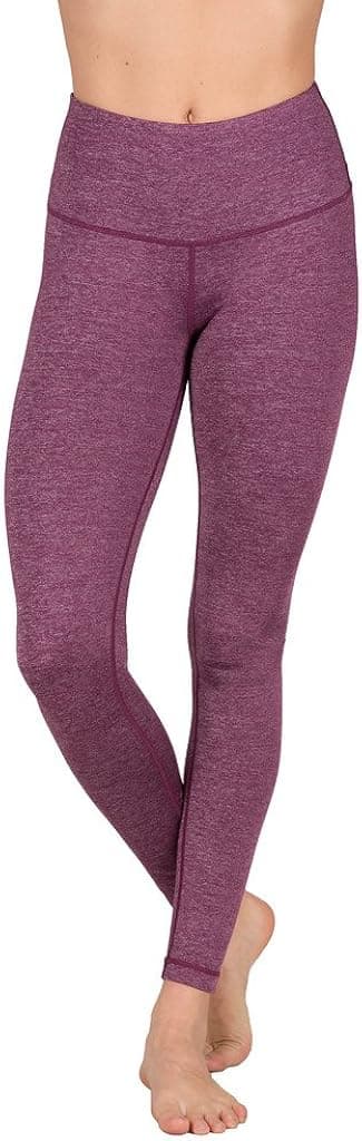 90 Degree By Reflex High Waist Power Flex Legging – Tummy Control - Heather Dark Berry - XS