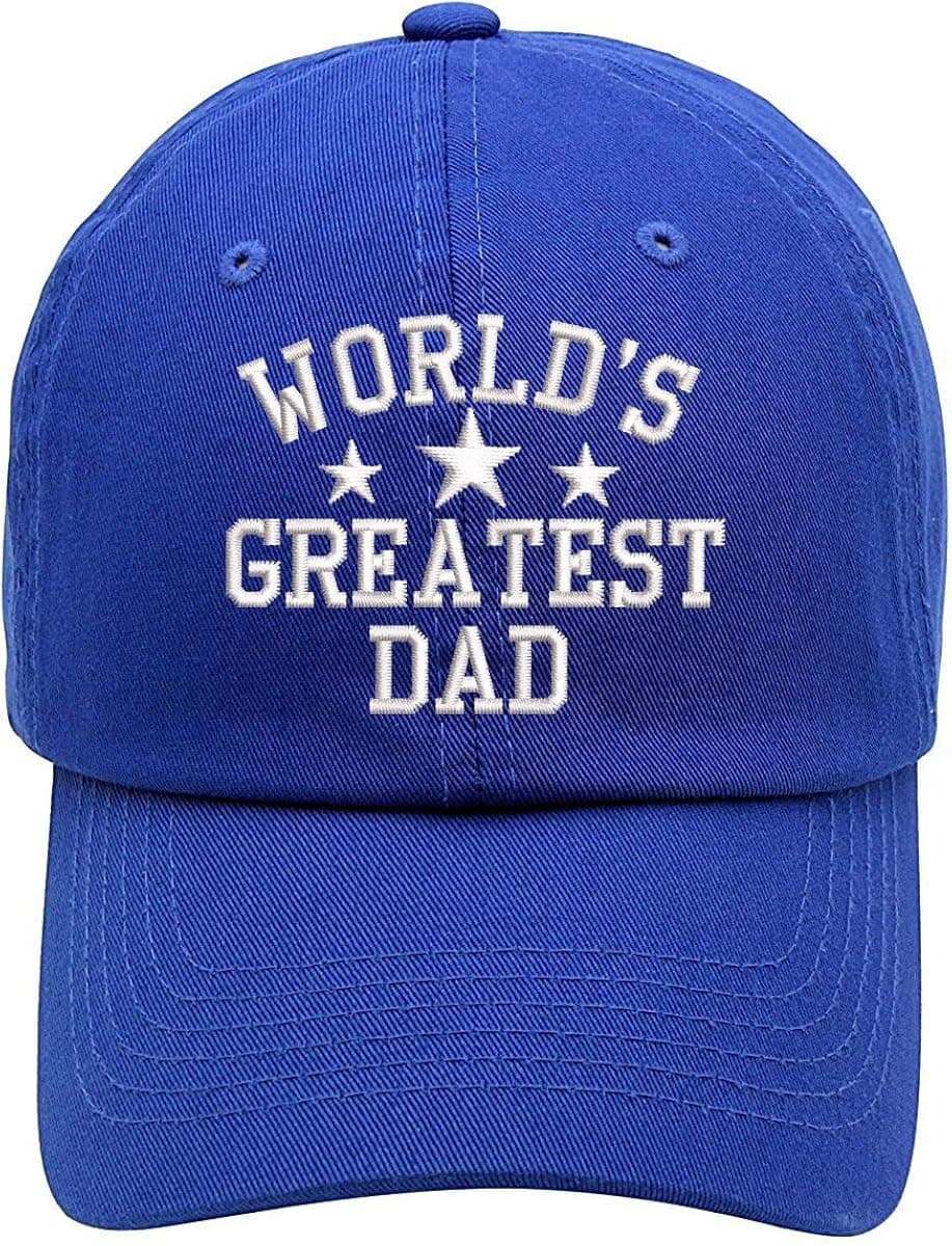 Top Level Apparel World's Greatest Dad Embroidered Low Profile Soft Cotton Baseball Cap