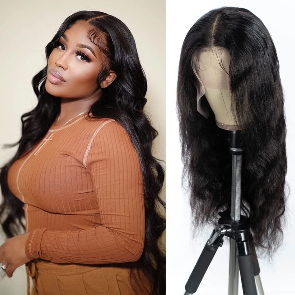 Spotlight 13x4 HD Lace Front Wig Human Hair,180% Density Transparent Body Lace Frontal Wig,Pre Plucked with Baby Hair - 3D Lace (18 inch)