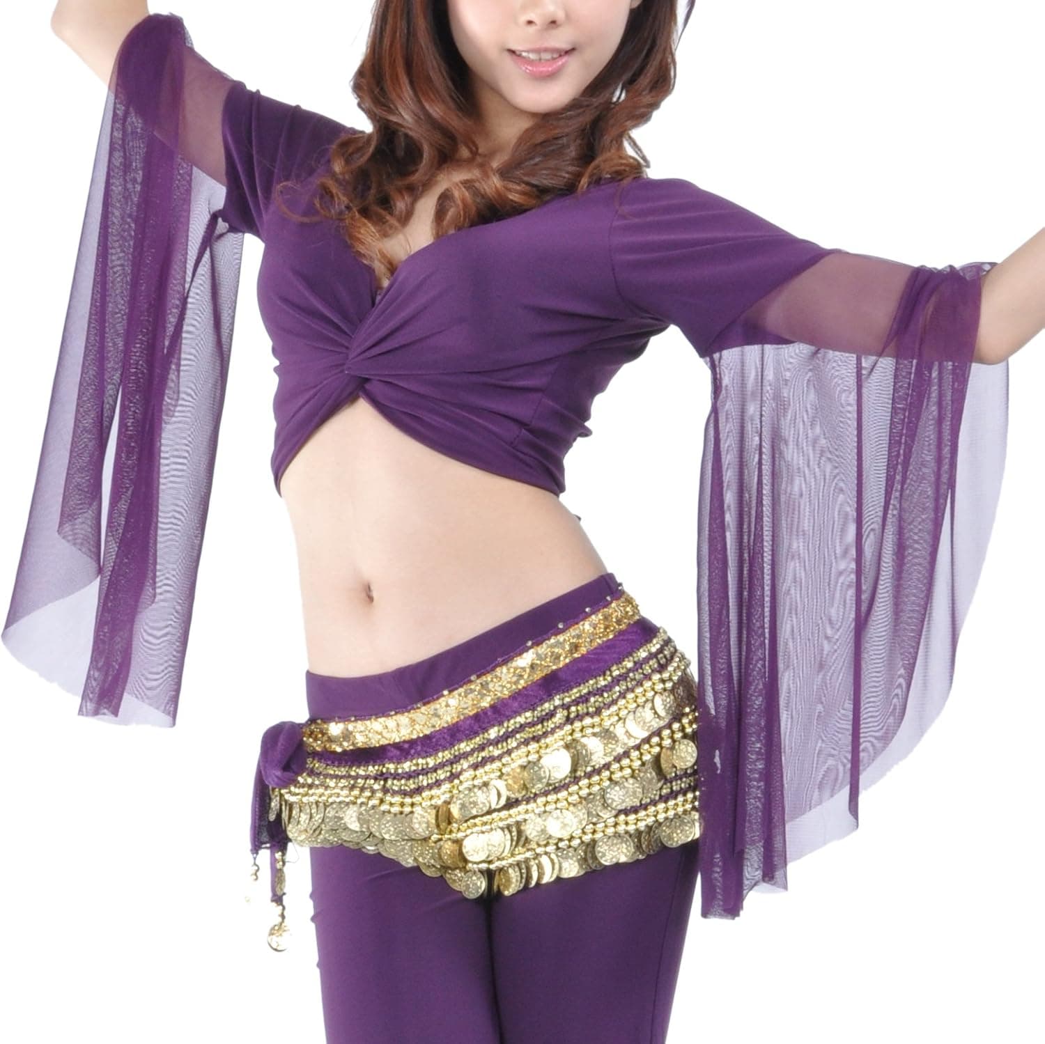 AKEfit BellyLady Flevado Tribal rete avvolgente Nella Parte superiore, per la Danza del Ventre-Costume Top