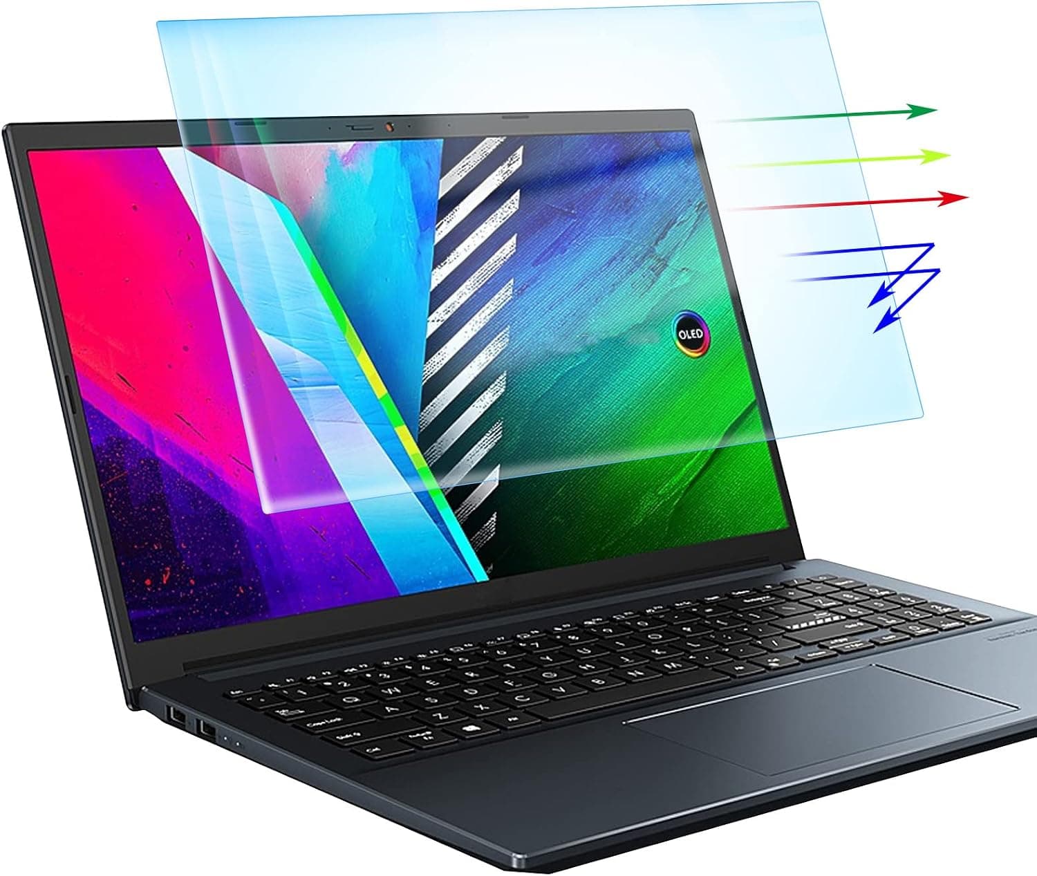15.6 Inch Laptop Screen Protector, Anti Blue Light Tempered Glass Screen Filter for HP Envy X360 15.6, HP Pavilion X360 15.6, Aspire E 15, Lenovo Ideapad 15.6, Dell Inspiron 15 Inch Screen Protector