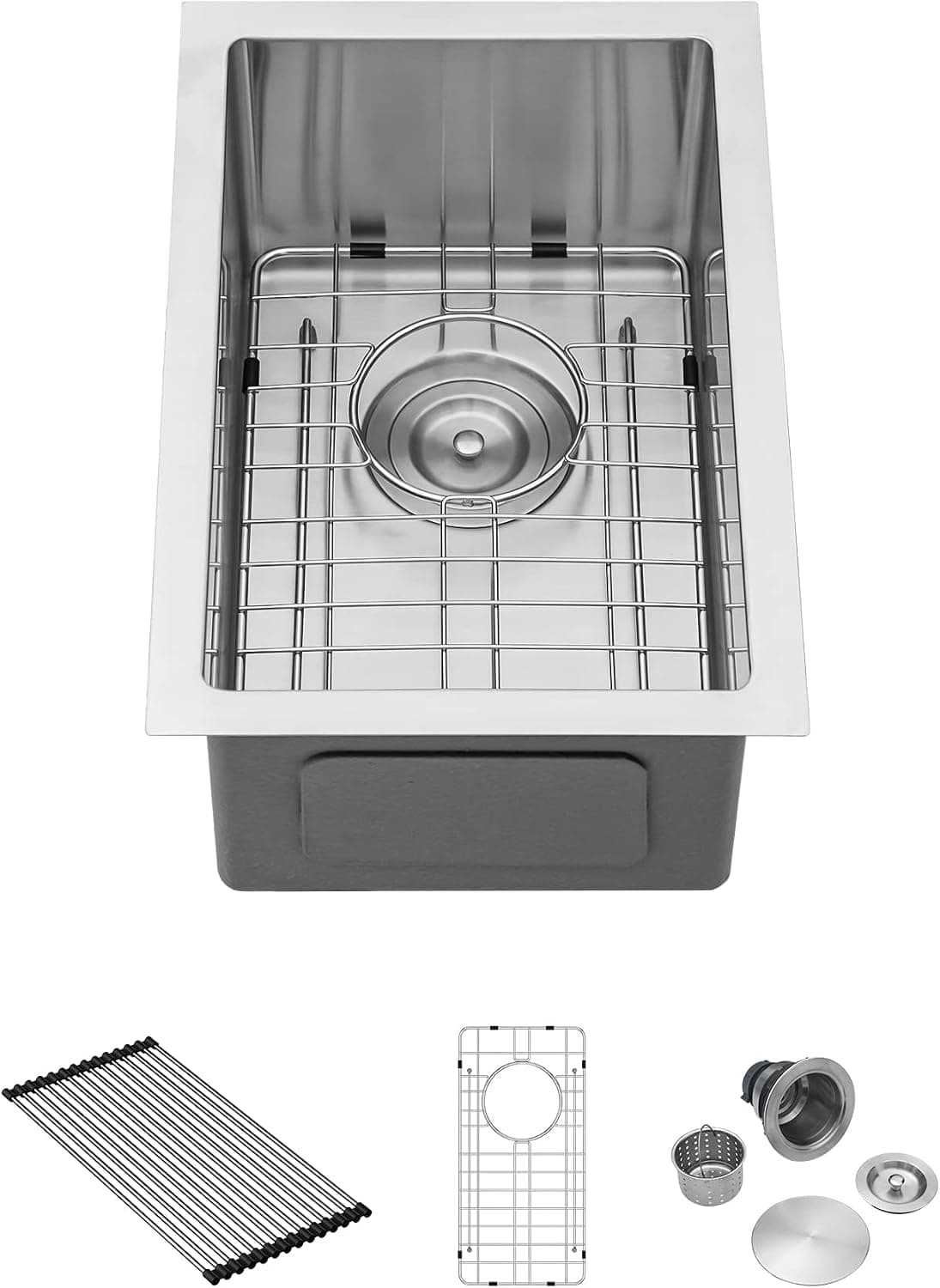 10 inch Undermount Bar Per Sink—Sarlai 10x18 T304 16 Gauge Stainless Steel Bar Prep Sink Single Bowl Kitchen Sinks