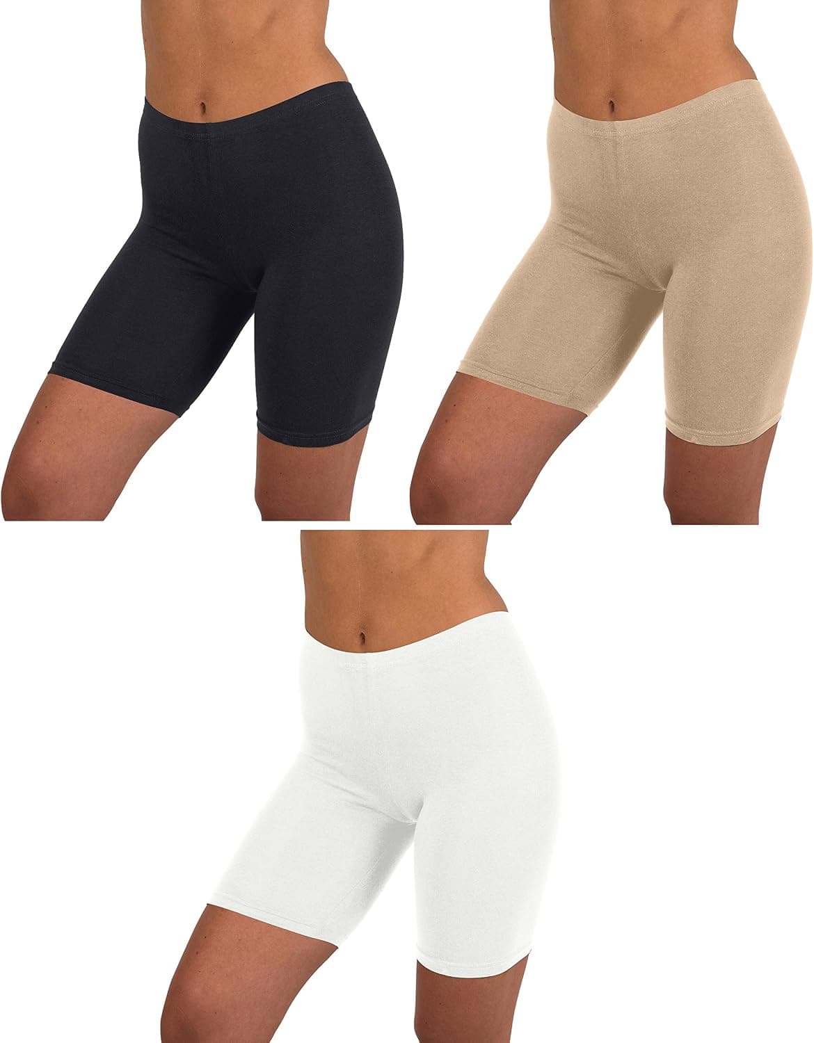 Sexy Basics Women's Active Dance Running Yoga Bike -Cotton Slip Shorts/Boy Short Boxer Briefs