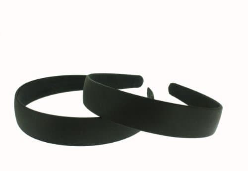 25mm (1") Satin Covered Headband in Black - 1 Piece