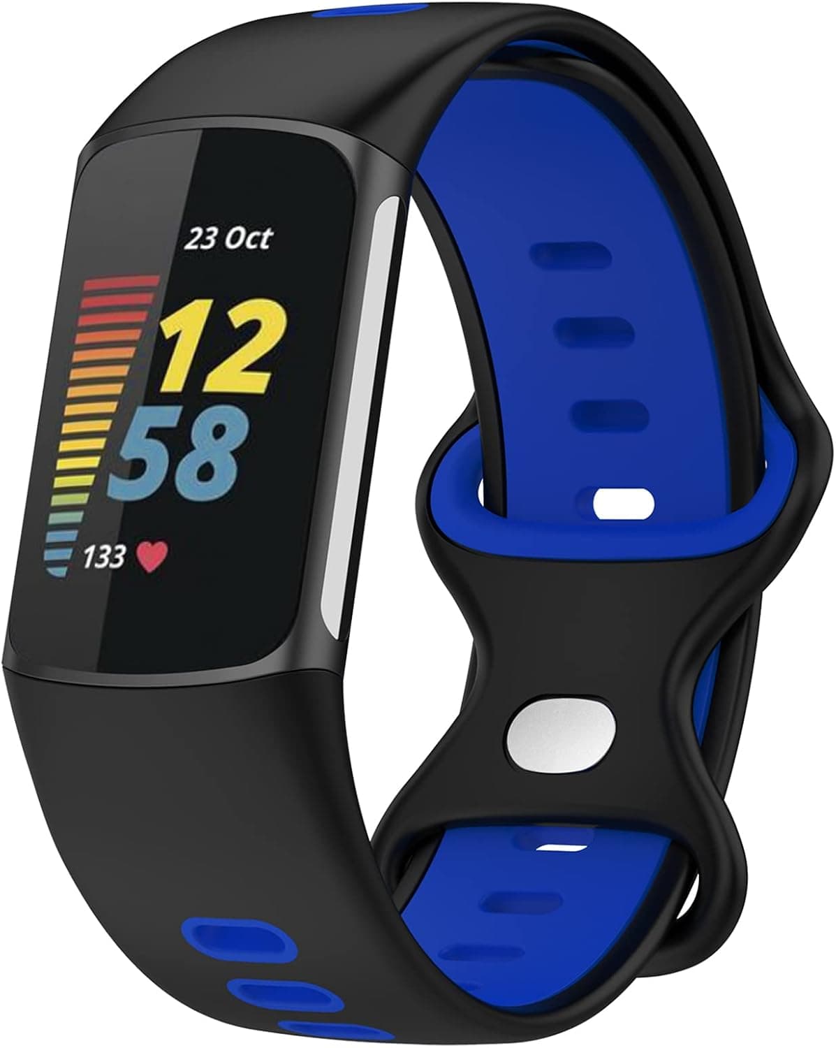 TopPerfekt Sport Bands Compatible with Fitbit Charge 5, Adjustable Breathable Soft Silicone Sport Replacement Watch Band Straps Wristbands Bracelet for Charge 5 Activity Tracker Women Men