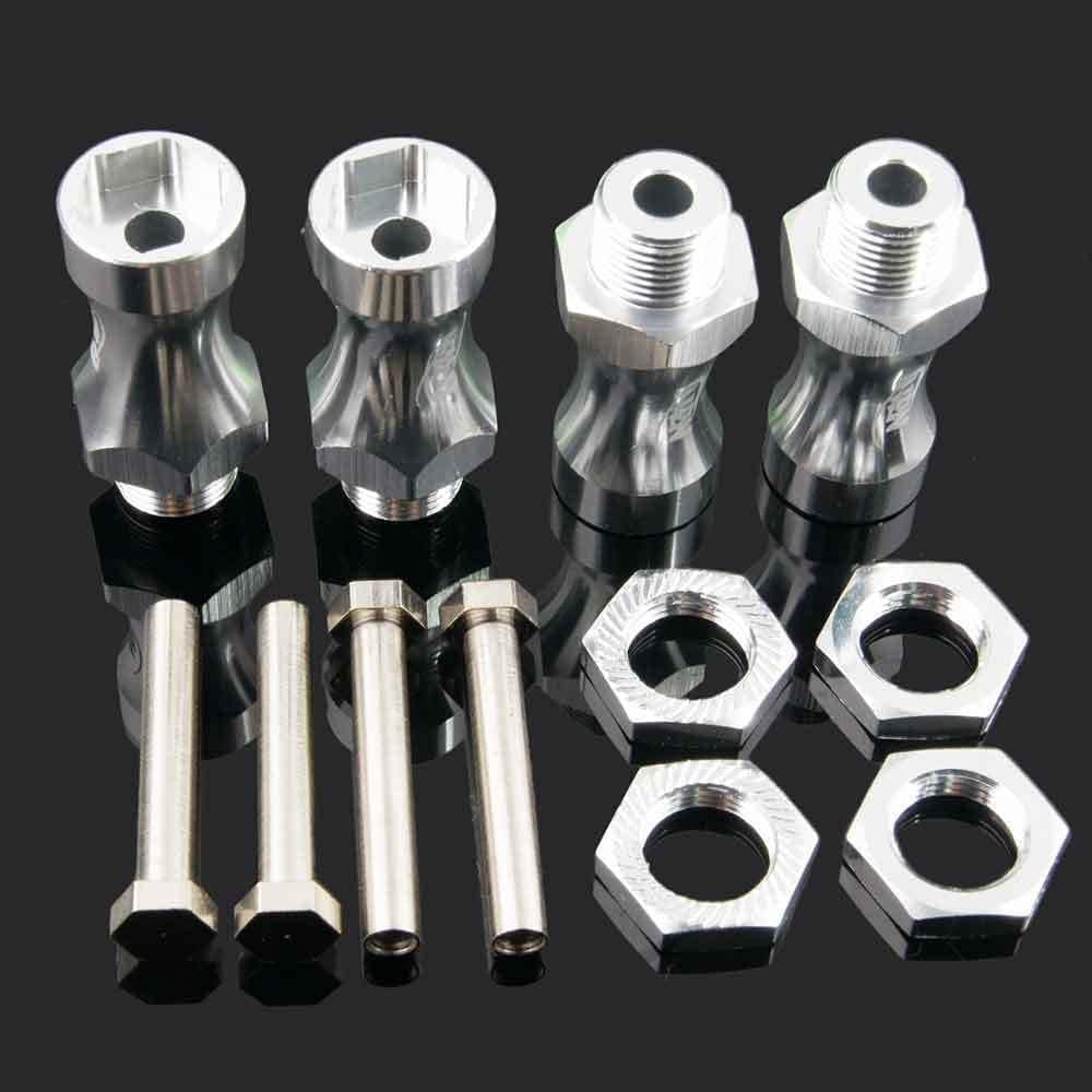 Toyoutdoorparts RC Truck Alum Silver Wheel Hex Driver 12mm Turn 17mm Hex Adapter 30mm Extension