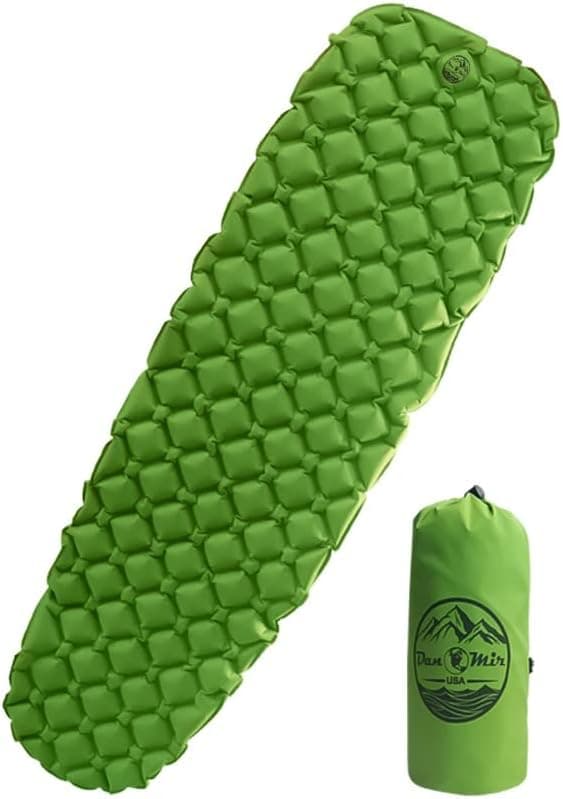DanMir Camping Sleeping Pad - Ultralight Inflatable Camping Mattress for Hiking; Backpacking Camping Gear Must Have; Includes Carry Bag, Repair Kit; Compact Camping Mat and Portable Truck Bed Mattress