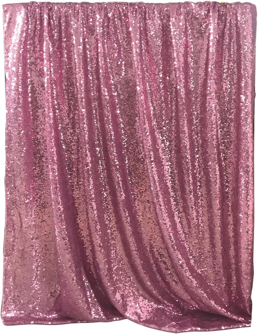 Gracebuy 4FTX6FT Pink Sequin Curtain Wedding Photobooth Backdrop Party Photography Background