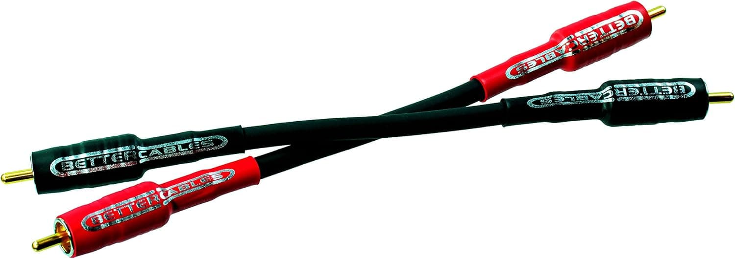 Better Cables RCA Cables - Silver Serpent Anniversary Edition Audio Interconnect Cable - High-End, High-Performance, Premium Hi-Fi Audio - 6 Inch Stereo PAIR (2 cables)
