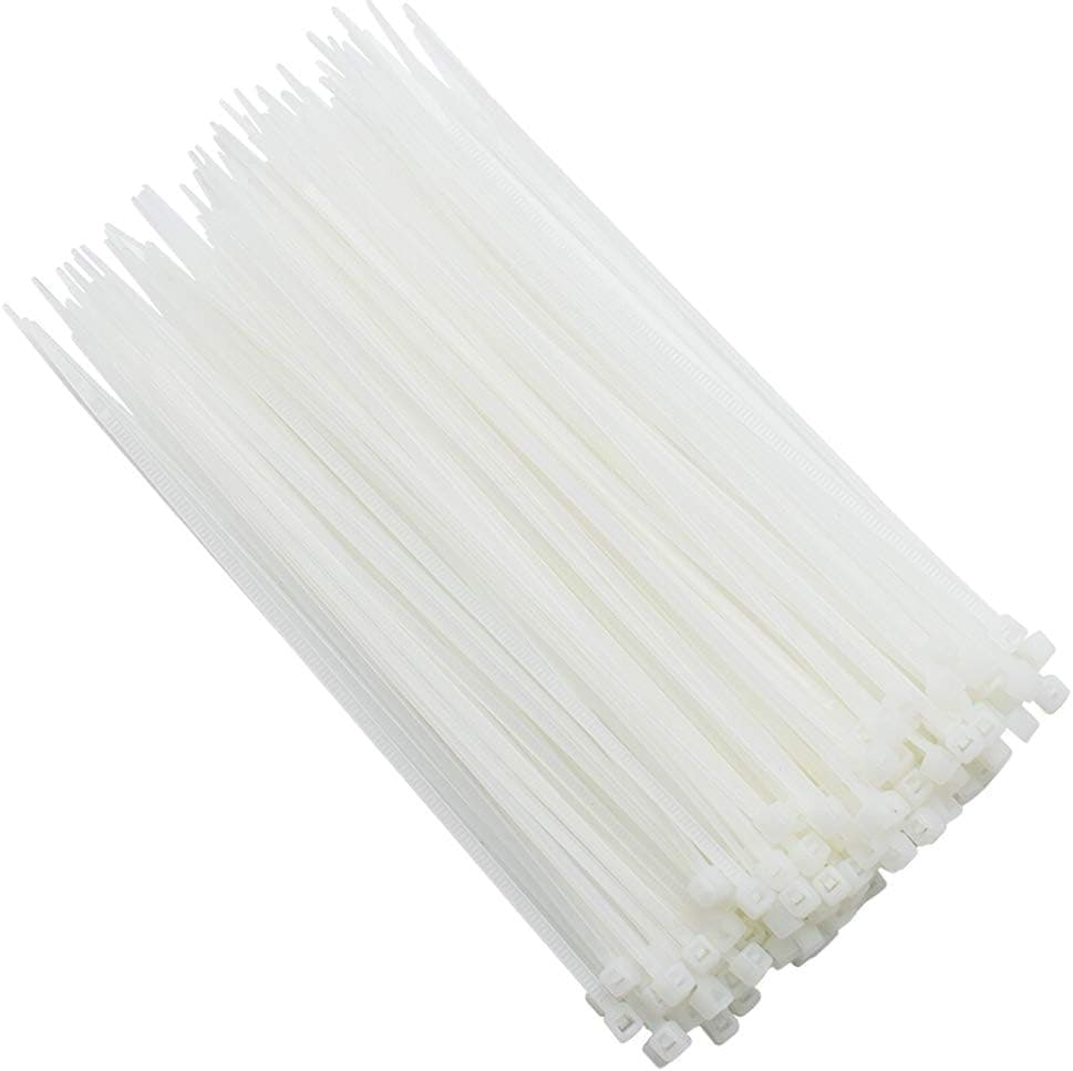 Cable Zip Ties 8 inch Heavy Duty, White Zip Ties (200 Pack), 18 Pounds Tensile Strength, Self-Locking UV Resistant Nylon Wire Ties, Plastic Wire Ties Wraps,Indoor and Outdoor Tie Wire