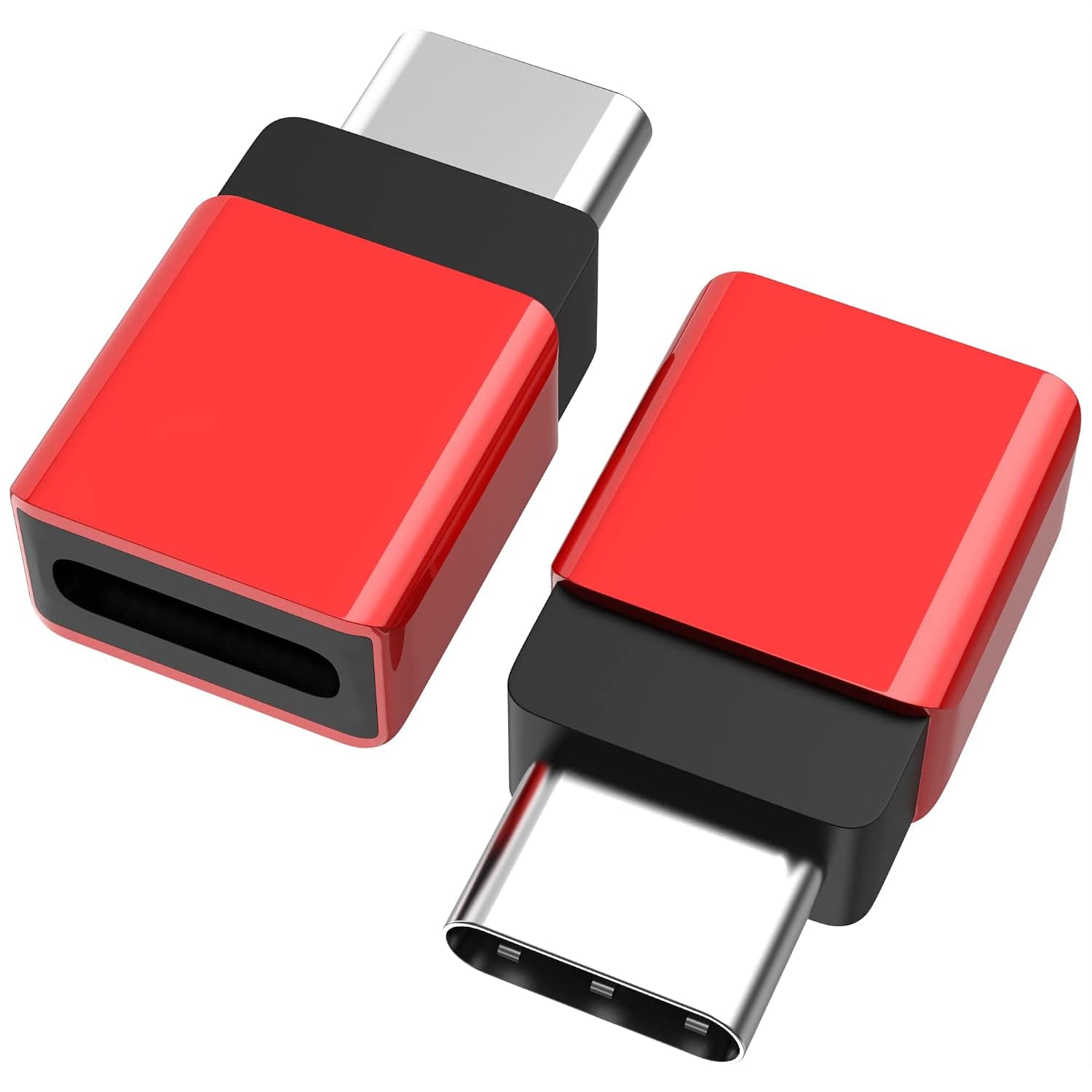 2 Pack USB C Extender Adapter, Cellularize Short Male to Female Type-C Dock Extension PD 100W Thunderbolt 3/4 Data & Video for Steam Deck Switch Notebook Computer Tablet and Mobile Phone - Red