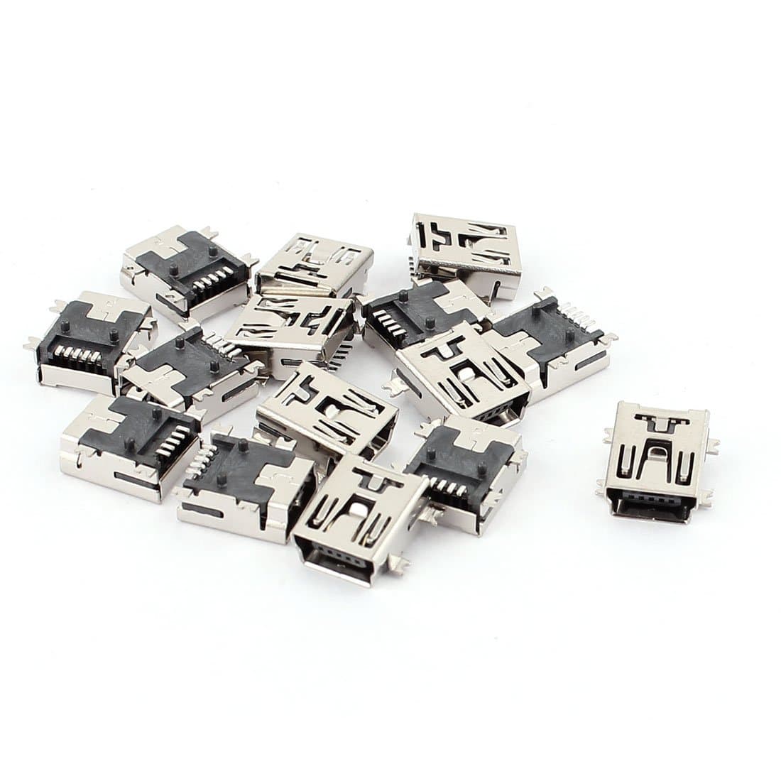 uxcell a15061700ux0094 15PCS 5-Pin Type B SMT Surface Mounted Devices Mini USB Female Socket Jack Connector (Pack of 15)