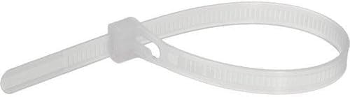 Pearstone 8" Reusable Plastic Cable Ties - Clear (20-Pack)