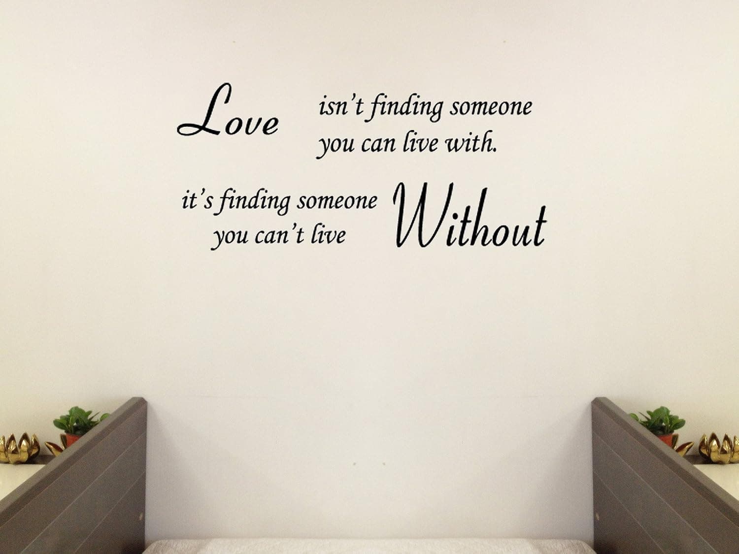 Picniva Black 48" X 22" Love Without Quote Wall Sticker Paper Quote Decal Art Décor