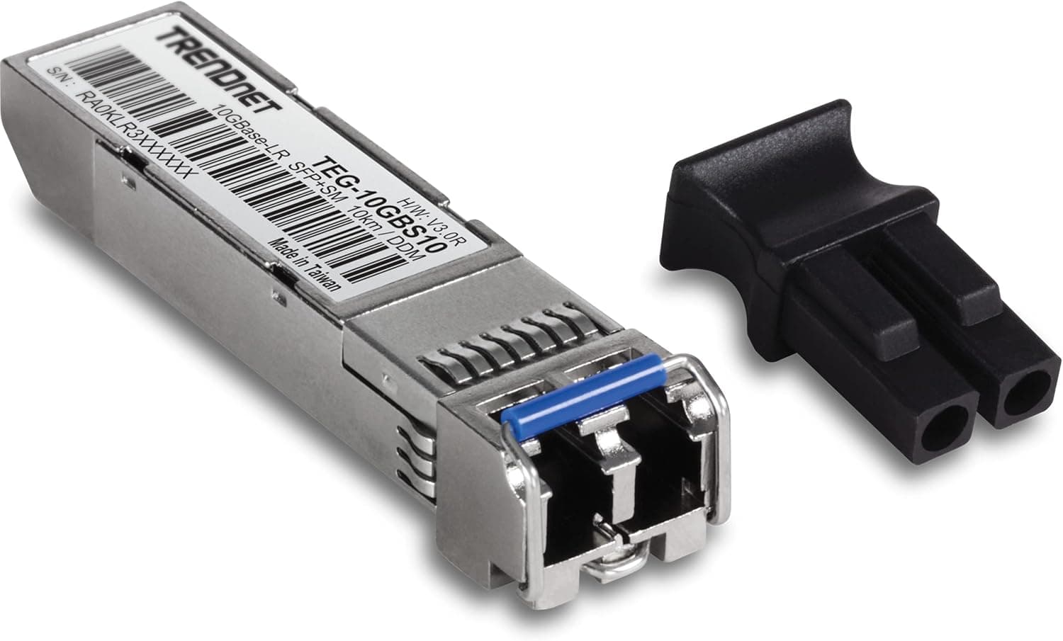 TRENDnet SFP to RJ45 10GBASE-LR SFP+ Single Mode LC Module, TEG-10GBS10, Up to 10 km (6.2 Miles), Hot Pluggable SFP Transceiver, Duplex LC Connector, 1310nm, 3.3V Power Supply, Lifetime Protection