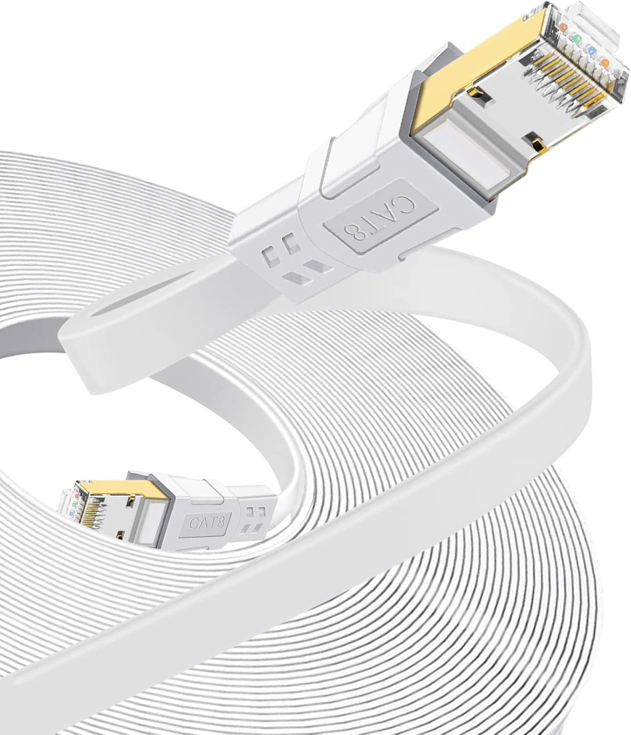 Ethernet Cable 25 ft Cat 7 [10Gbps High Speed Shielded Anti-Monitoring Cables], ODOM STP Internet Patch Cord, Data Safe LAN Cables for Bitcoin Miner PS5 Xbox Gaming MacBook Pro/Air Router Modem Laptop