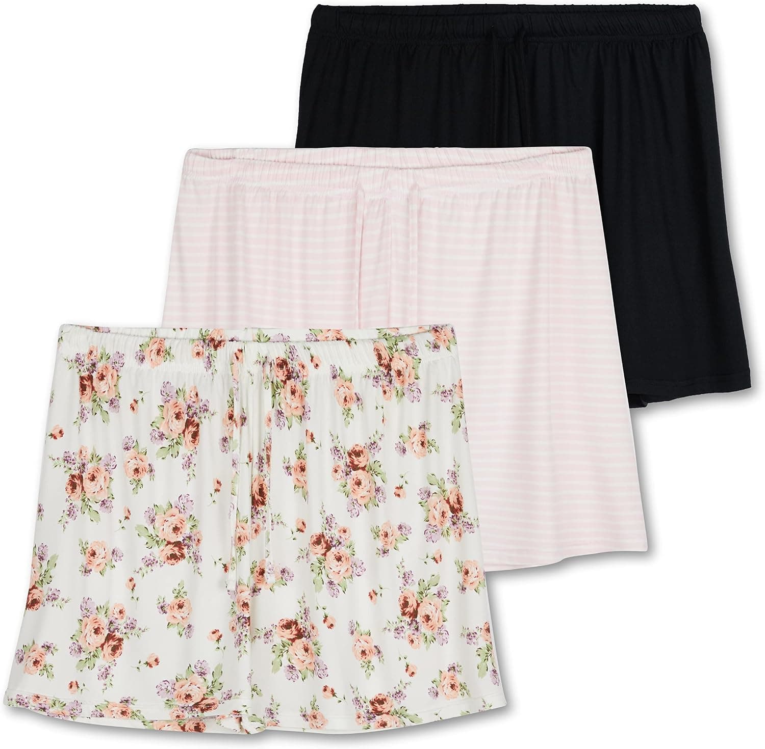 3 Pack: Women’s Ultra-Soft Comfy Stretch Pajama Lounge Shorts Elegant Sleepwear(Available In Plus Size)