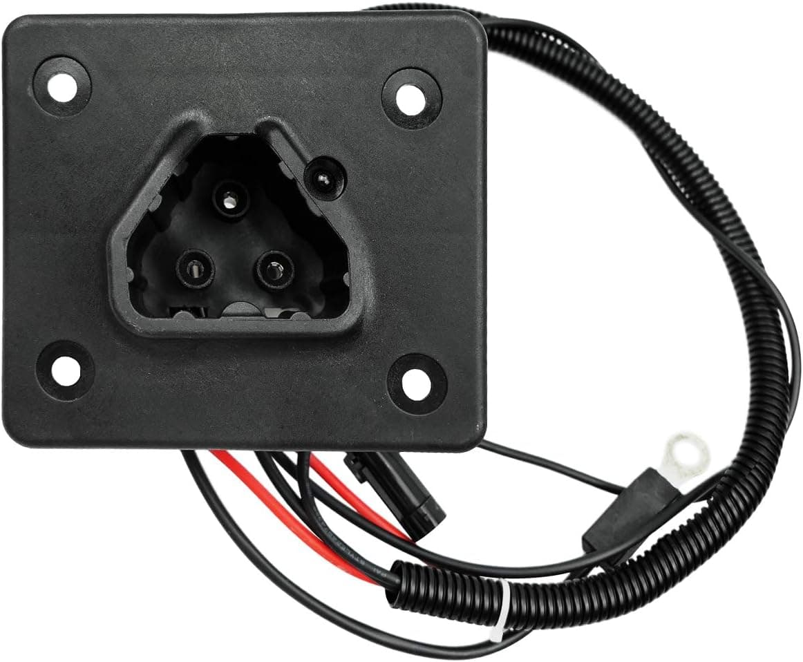 Charger Receptacle 48V Fits for Golf Carts, EZGO RXV Electric TXT 2008 UP | OE Replacement 602529 604321 611218 622417, Plug 3-Pin Triangle Handle