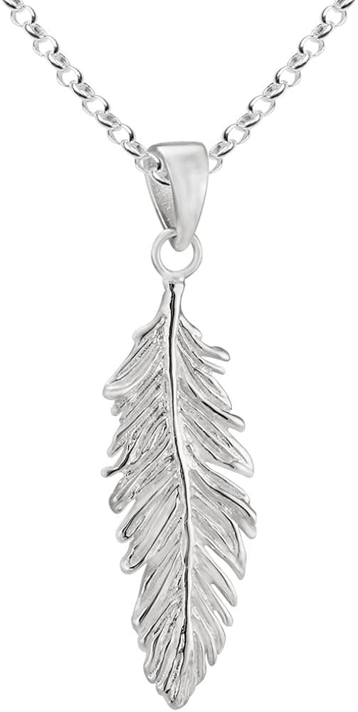 Vinani brand Germany 925 Sterling Silver Pendant Eagle Feather Arizona with Cable Link Chain Necklace Italy AFE-T