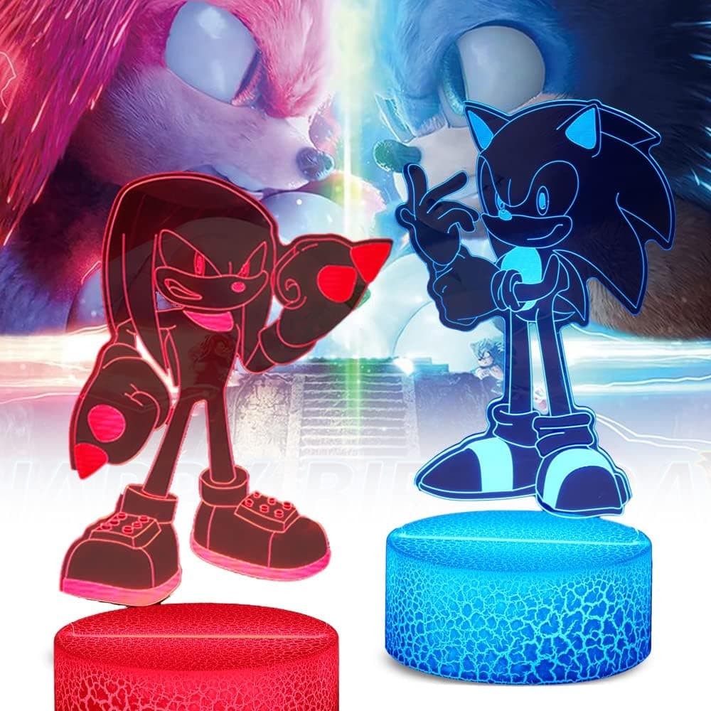 FLOWDUCK Christmas Gifts for Kids, 3D Illusion Toys Night Light, 16 Color Change Decor Lamp with Remote Control, Anime Gift for Boys Girls Birthday Christmas