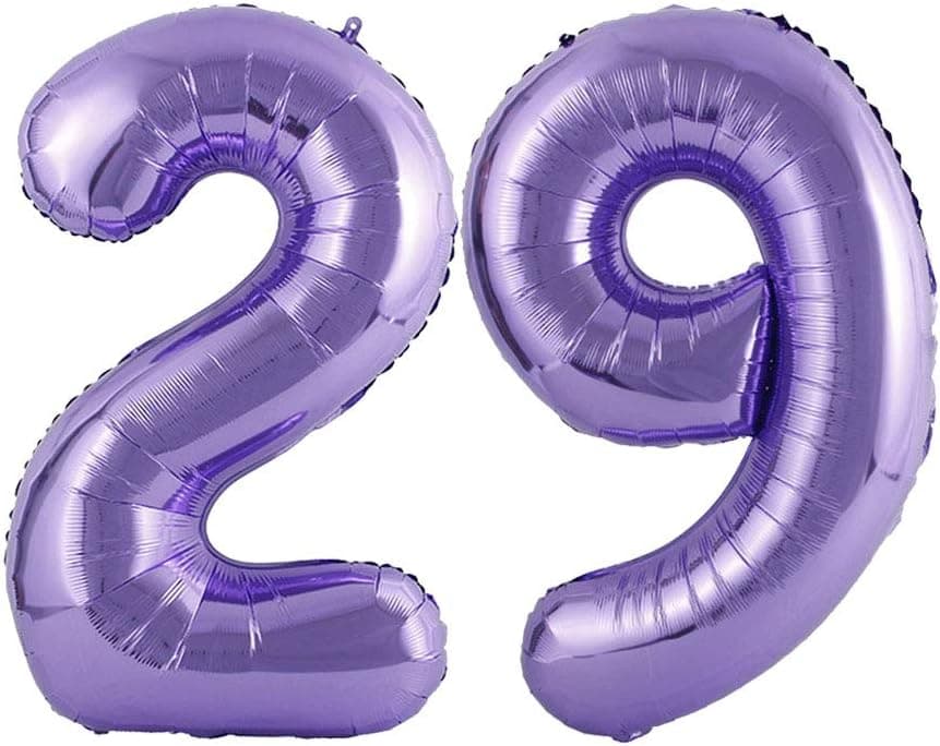 Number 29 Purple Foil Jumbo Digital Mylar Balloons, 40inch 29th Birthday Party Decorations, Mermaid Theme Party Balloon Supplies