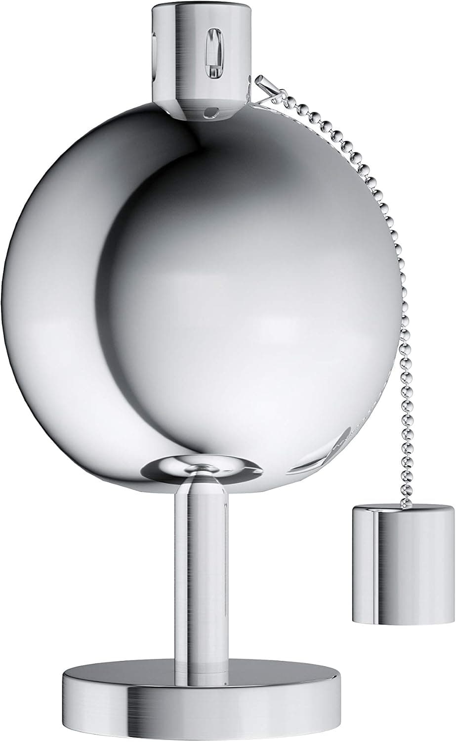 Tabletop Torch Lamp- 10” Stainless Steel Outdoor Fuel Canister Flame Light with Fiberglass Wick for Backyard, Patio by Pure Garden