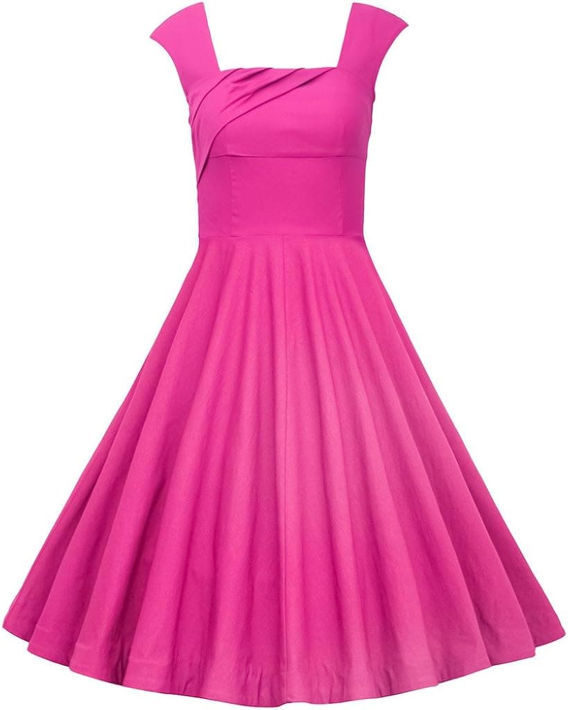 MUXXN Women's 1950s Retro Vintage Cap Sleeve Coaktail Swing Dress