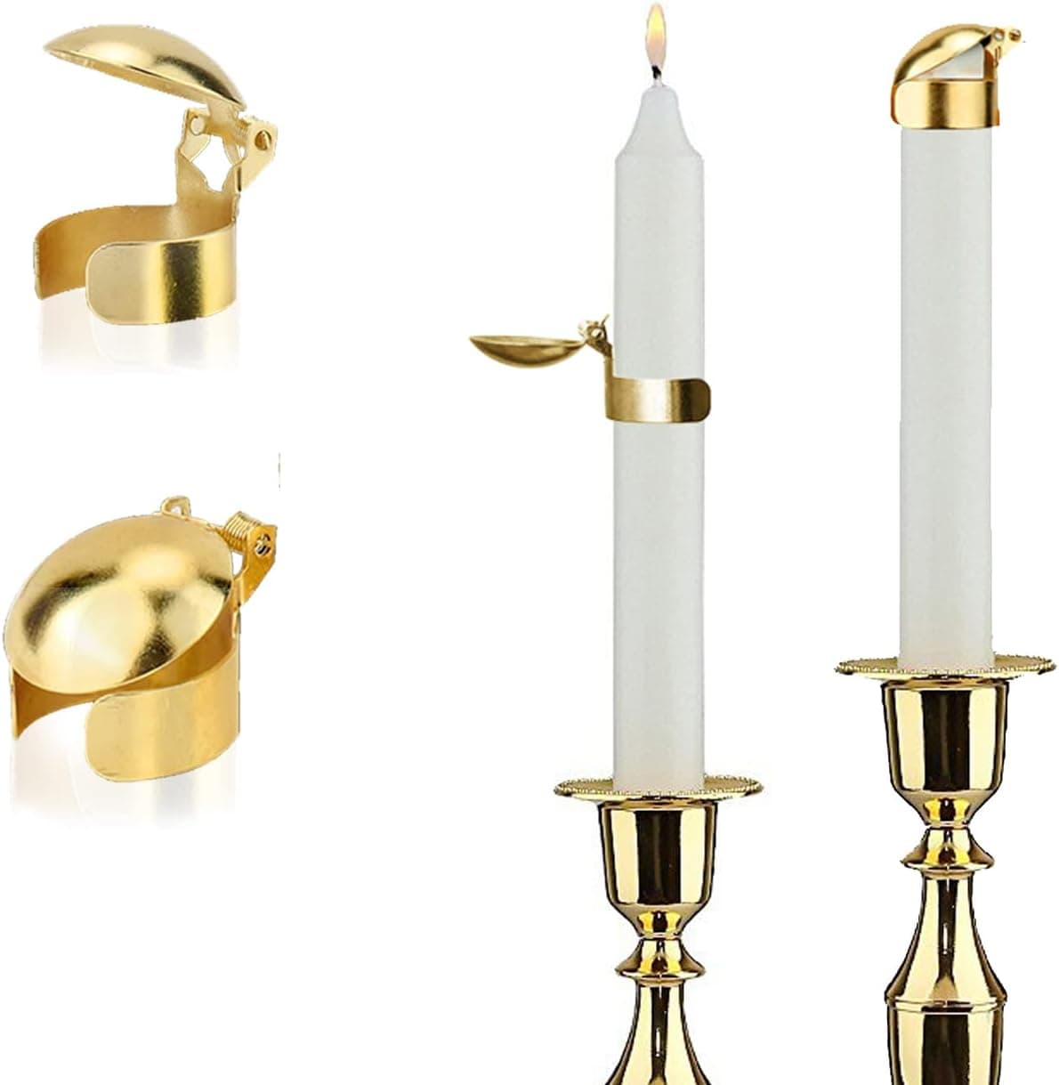RUIYUE 1 Pcs Candle Snuffer, Automatic fire extinguishing Candle Snuffer Extinguisher, Wick Flame Snuffer for Putting Out Candle Flame Safely, Black Candle Snuffers Accessory for Candle Lovers (A)