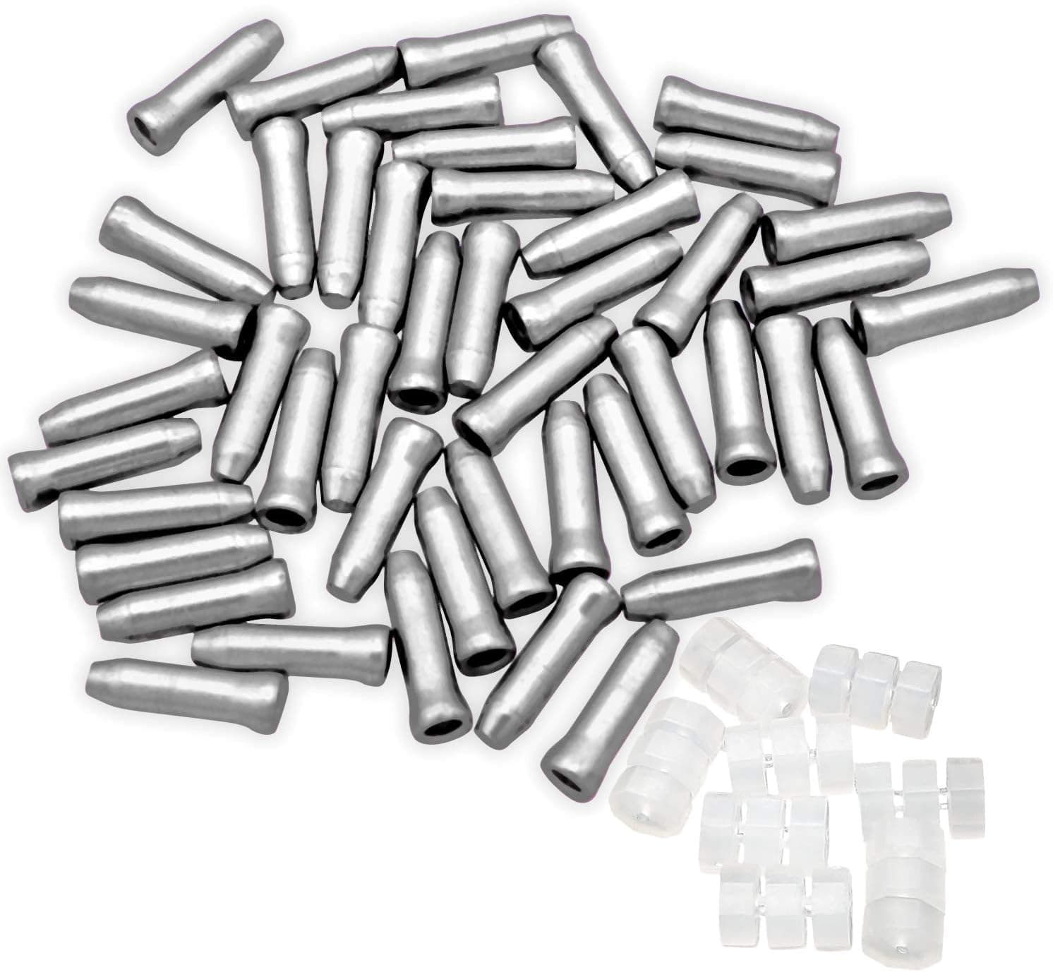 KEYWELL 80PCS Cable End Crimps-Bike Brake Cable End Caps, Cable Caps for Bicycle Shift Alloy,8PCS O-Ring Brake Cable Rubber Donuts Included for Mountain & Road Bikes-Choose Color