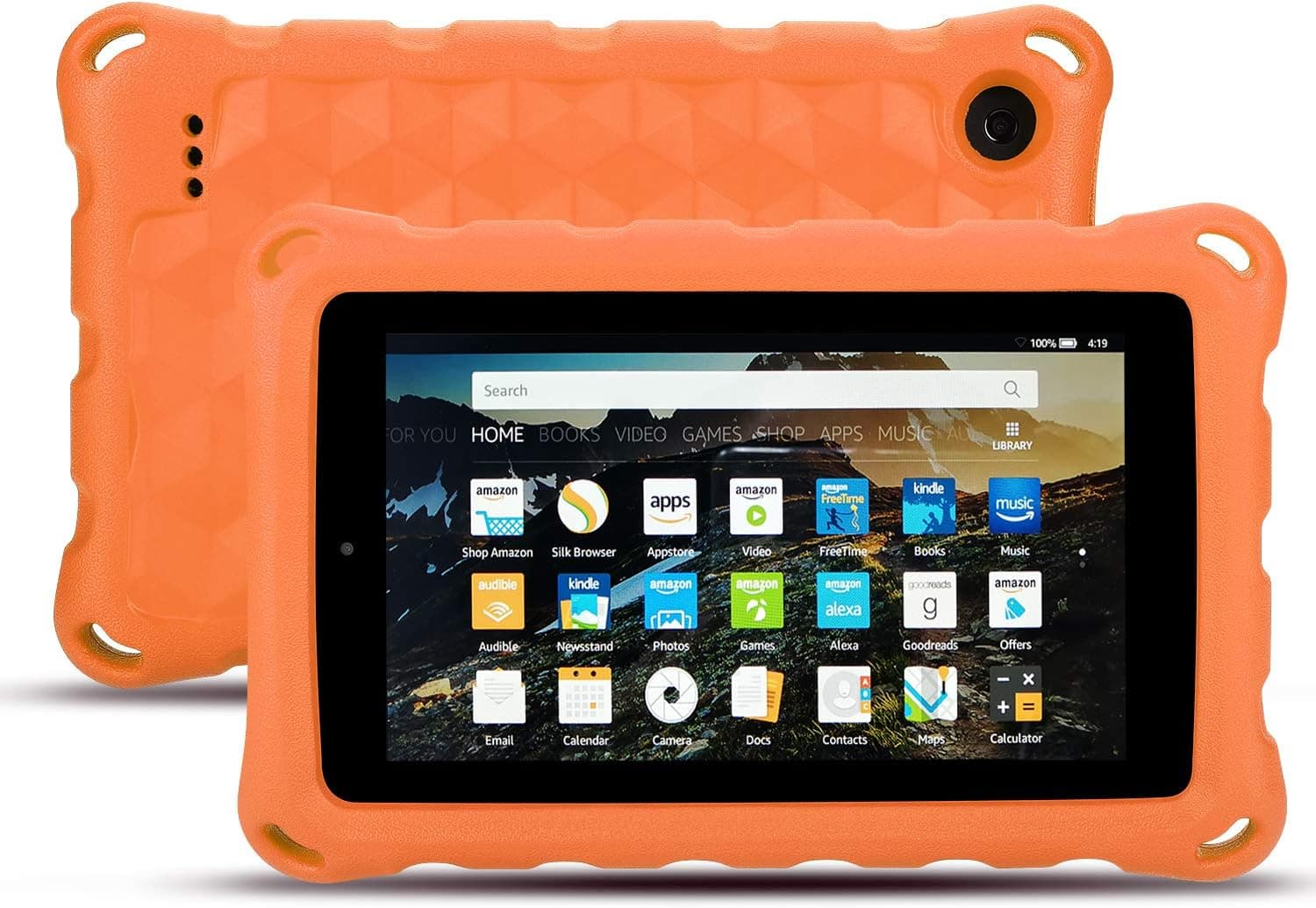 New Amazon Fire HD 10 Case (9th / 7th / 5th Generation, 2019/2017 / 2015 Released) - EJAYOUNGer [ Kids Friendly ] Light Weight Shock Proof Cover for Fire HD 10.1 inch Tablets(Orange)