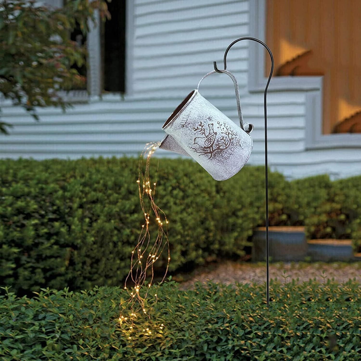 Taissdory, DIY Star Shower Garden Art Can Light Outdoor Decor with Stake Firefly Bunch LED Lights Fairy Copper Wire Waterproof String Lights Butterfly Ladybug Vine Solar Watering Lights (H)